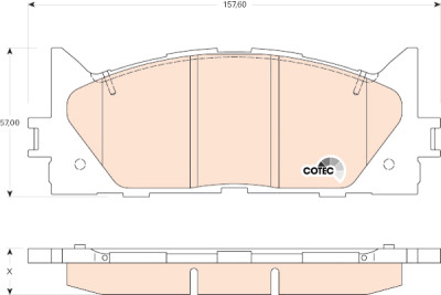 Set di 4 pastiglie freno COTEC TRW GDB3429