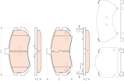 Set di 4 pastiglie freno TRW GDB3431