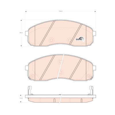 Set di 4 pastiglie freno COTEC TRW GDB3433