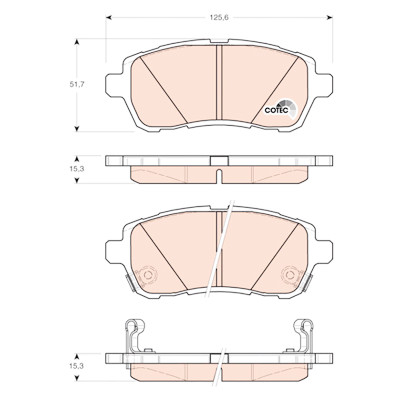 Set di 4 pastiglie freno COTEC TRW GDB3437