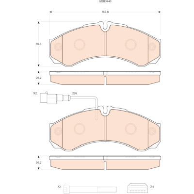 Set di 4 pastiglie freno TRW GDB3440