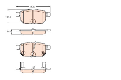 Set di 4 pastiglie freno COTEC TRW GDB3454