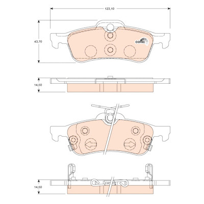 Set di 4 pastiglie freno COTEC TRW GDB3458