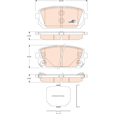 Set di 4 pastiglie freno COTEC TRW GDB3462