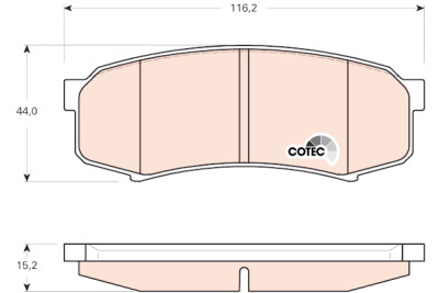 Set di 4 pastiglie freno COTEC TRW GDB3464