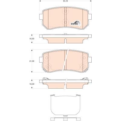 Set di 4 pastiglie freno COTEC TRW GDB3474