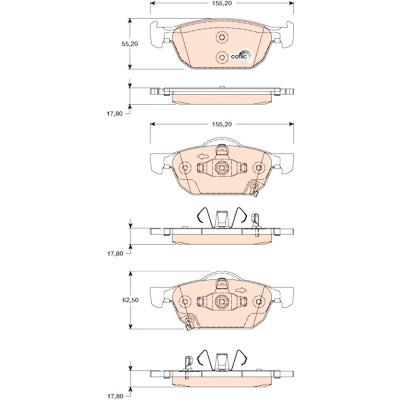 Set di 4 pastiglie freno COTEC TRW GDB3476