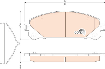 Set di 4 pastiglie freno COTEC TRW GDB3484