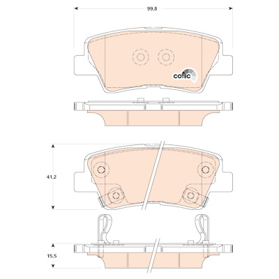 Set di 4 pastiglie freno COTEC TRW GDB3494
