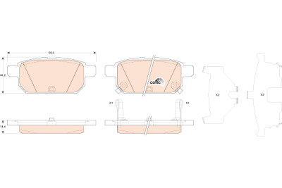 Set di 4 pastiglie freno COTEC TRW GDB3529