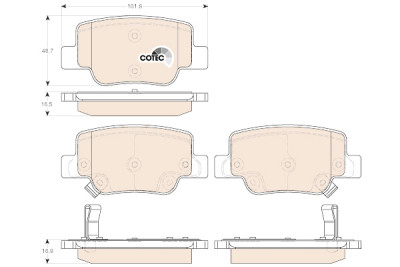 Set di 4 pastiglie freno COTEC TRW GDB3547