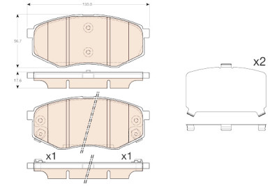 Set di 4 pastiglie freno TRW GDB3553