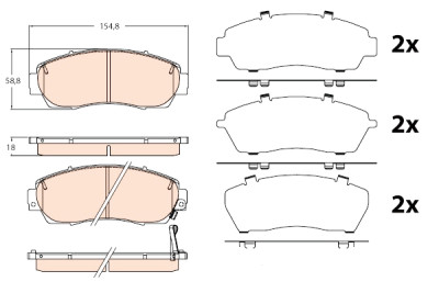 Set di 4 pastiglie freno TRW GDB3581