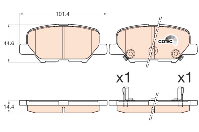 Set di 4 pastiglie freno COTEC TRW GDB3583