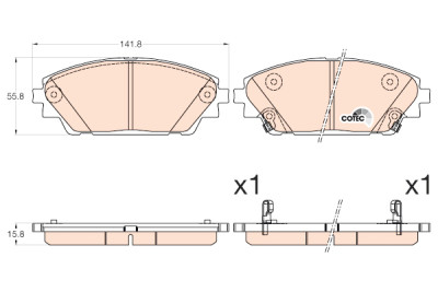 Set di 4 pastiglie freno COTEC TRW GDB3592
