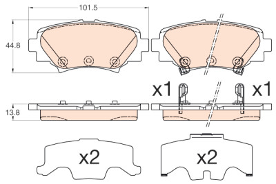 Set di 4 pastiglie freno TRW GDB3593