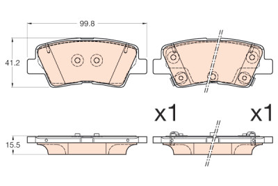 Set di 4 pastiglie freno TRW GDB3594