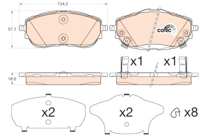 Set di 4 pastiglie freno COTEC TRW GDB3598