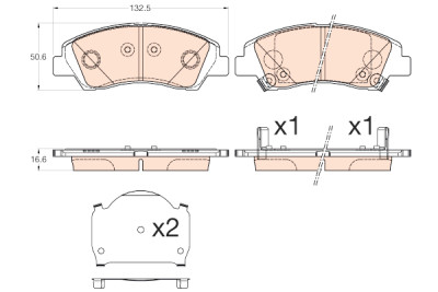 Set di 4 pastiglie freno TRW GDB3618