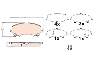 Set di 4 pastiglie freno TRW GDB3622