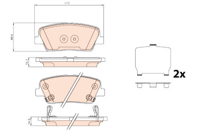 Set di 4 pastiglie freno TRW GDB3624