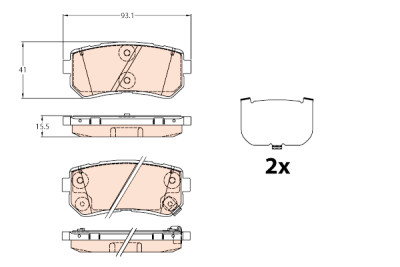 Set di 4 pastiglie freno TRW GDB3636