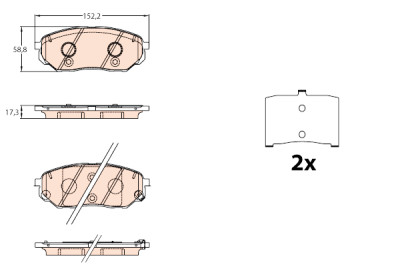 Set di 4 pastiglie freno TRW GDB3638