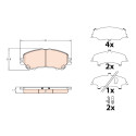 Set di 4 pastiglie dei freni