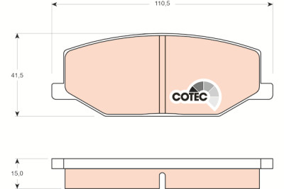 Set di 4 pastiglie freno COTEC TRW GDB383