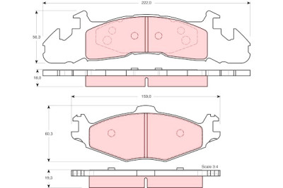 Set di 4 pastiglie freno TRW GDB4007