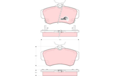Set di 4 pastiglie freno COTEC TRW GDB4118