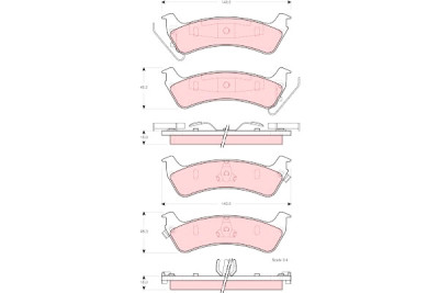 Set di 4 pastiglie freno TRW GDB4124