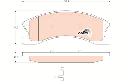 Set di 4 pastiglie freno COTEC TRW GDB4133