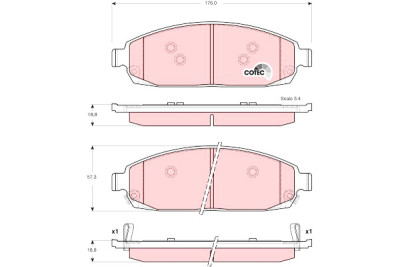 Set di 4 pastiglie freno COTEC TRW GDB4136
