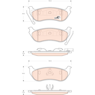 Set di 4 pastiglie freno COTEC TRW GDB4139