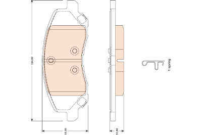 Set di 4 pastiglie freno TRW GDB4141