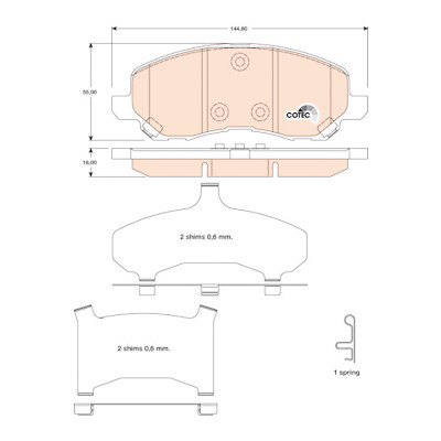 Set di 4 pastiglie freno COTEC TRW GDB4142