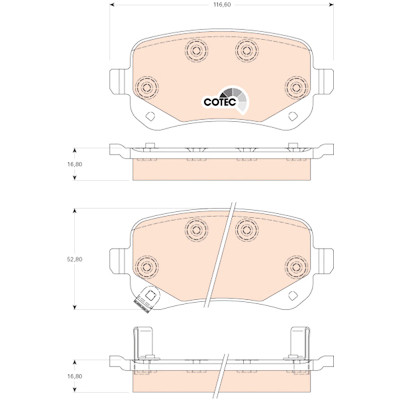 Set di 4 pastiglie freno COTEC TRW GDB4176