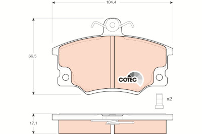 Set di 4 pastiglie freno COTEC TRW GDB458
