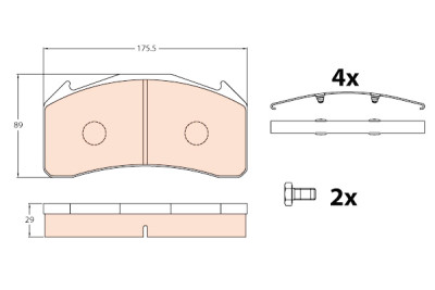 Set di 4 pastiglie freno TRW GDB5088
