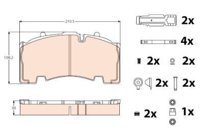 Set di 4 pastiglie freno TRW GDB5093