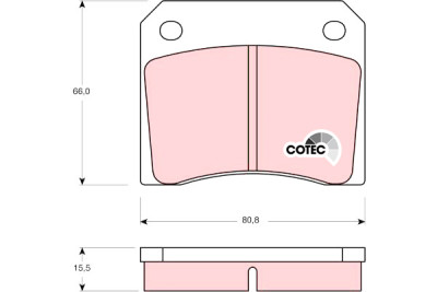 Set di 4 pastiglie freno COTEC TRW GDB557