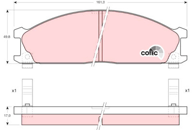 Set di 4 pastiglie freno COTEC TRW GDB766