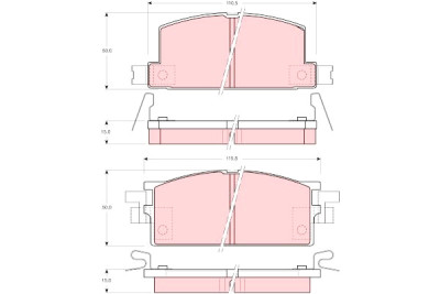 Set di 4 pastiglie freno TRW GDB780