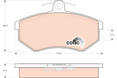 Set di 4 pastiglie freno COTEC TRW GDB826