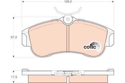 Set di 4 pastiglie freno COTEC TRW GDB848