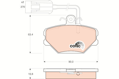 Set di 4 pastiglie freno COTEC TRW GDB852
