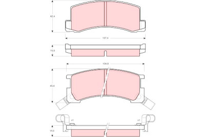 Set di 4 pastiglie freno TRW GDB871