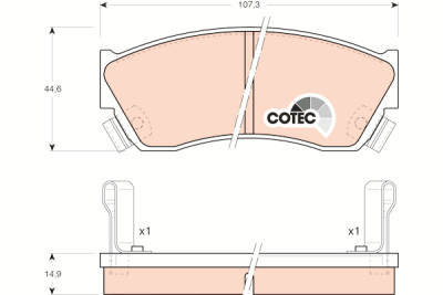 Set di 4 pastiglie freno COTEC TRW GDB883