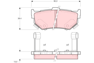Set di 4 pastiglie dei freni